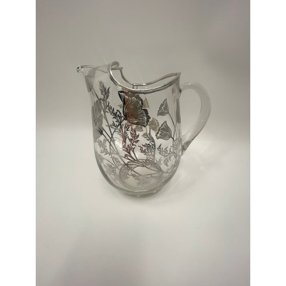 Vintage Sterling Silver Glass Pitcher